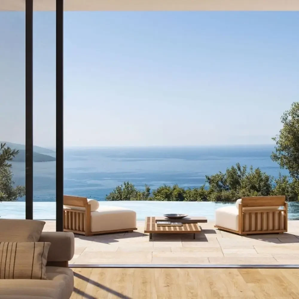 Covered terrace looking out to the Adriatic