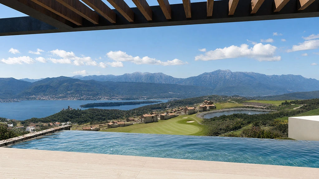 SAOTA Twin Villas at The Peaks, Luštica Bay, day. Developer visualisation.
